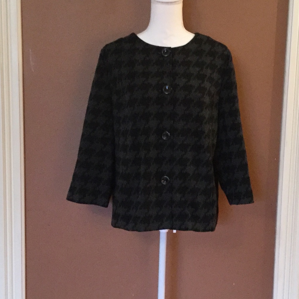 Studio Works Black & Gray Large Button Jacket - image 1